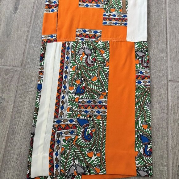 Tory Burch Womens Multicolor Geometric Animal Print Pants Silk size 10 EUC - Picture 5 of 16